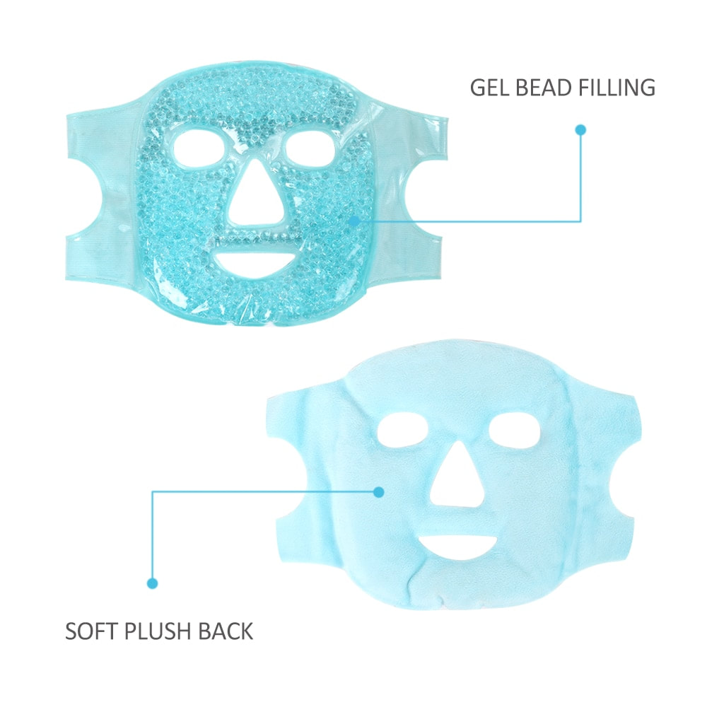 Ice Gel Face Mask Hot Cold Reusable Full Face Mask for Relief Cooling ...